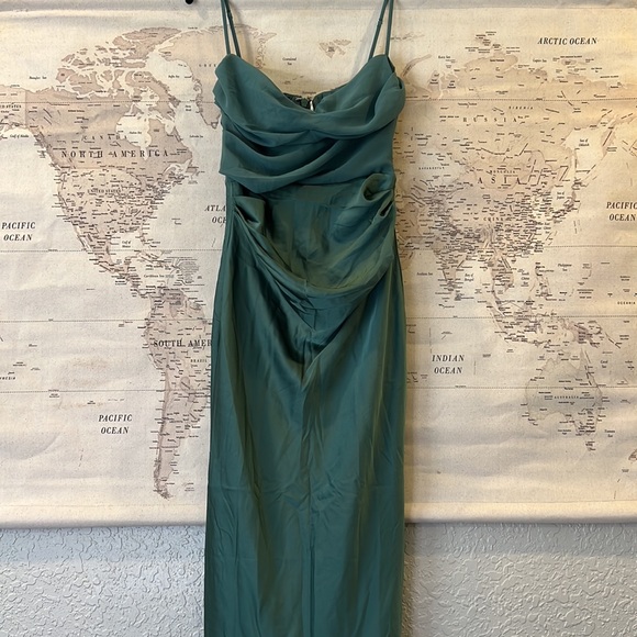 HOUSE OF CB 'Teia' Forest Draped Corset Midi Dress NWOT - Picture 8 of 10